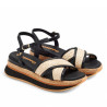 Sandalias cuña Gioseppo boscawen negras de rafia