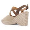 Sandalias cuña Redlove alejandra beig con tiras cruzadas marrones de piel