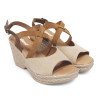 Sandàlies falca Redlove alejandra beix amb tires creuades marrons de pell