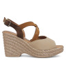 Sandàlies falca Redlove alejandra beix amb tires creuades marrons de pell