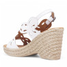 Sandalias cuña Redlove elvira blancas con empeine troquelado de piel