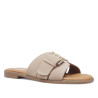 Sandalias planas Redlove candela taupe con hebilla en la pala de piel