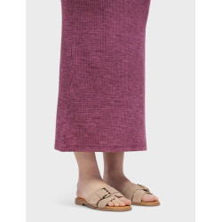 Sandalias planas Redlove candela taupe con hebilla en la pala de piel - Querol online