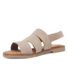 Sandalias planas Redlove jimena taupe con pala ancha cut out de piel