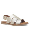 Sandalias planas Redlove jimena dorada con pala ancha cut out de piel