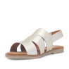 Sandalias planas Redlove jimena dorada con pala ancha cut out de piel