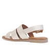Sandalias planas Redlove jimena dorada con pala ancha cut out de piel