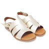 Sandalias planas Redlove jimena dorada con pala ancha cut out de piel