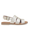 Sandalias planas Redlove jimena dorada con pala ancha cut out de piel