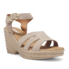 Sandalias cuña Redlove ofelia taupe cut out con hebilla al tobillo de piel