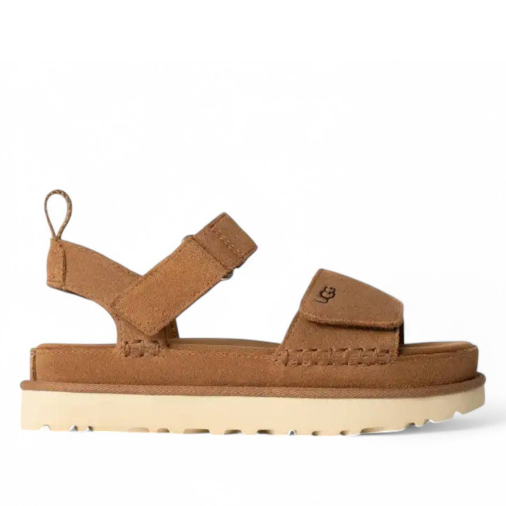 Sandalias plataformas UGG goldenstar chestnut con velcro - Querol online