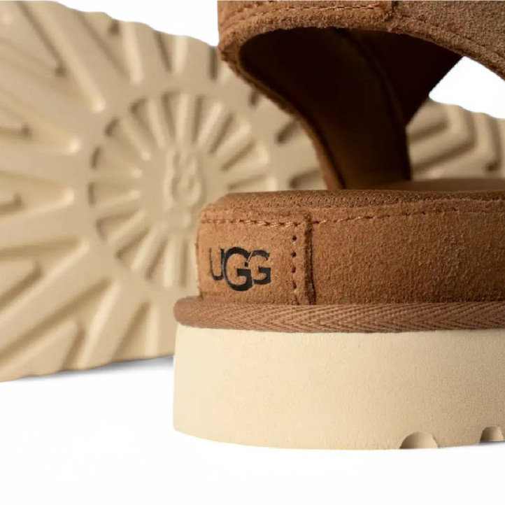 Sandalias plataformas UGG goldenstar chestnut con velcro - Querol online