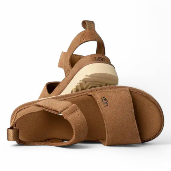 Sandalias plataformas UGG goldenstar chestnut con velcro - Querol online