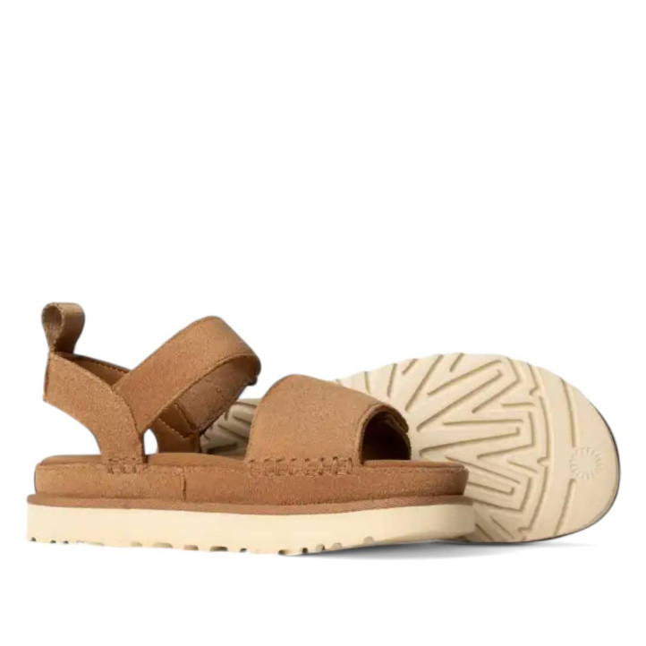 Sandalias plataformas UGG goldenstar chestnut con velcro - Querol online