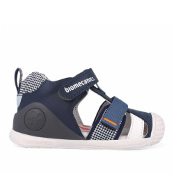 sandàlies Biomecanics 252117 en tons blaus amb doble tancament de velcro - Querol online