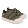 Zapatillas lona Garvalin 252381 verde kaki con doble velcro