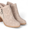 Botines tacón Chika 10 tonia 16 beige con detalles perforados y cremallera lateral