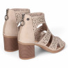 Sandalias tacón Chika 10 rosalinda 04 beige con tiras troqueladas