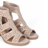 Sandalias tacón Chika 10 rosalinda 04 beige con tiras troqueladas