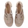 Sandalias tacón Chika 10 rosalinda 04 beige con tiras troqueladas