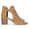 Sandalias tacón Chika 10 rosalinda 05 marrón estilo peep-toe