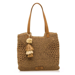 Bolso Mustang dade marrón estilo shopper de ráfia de papel - Querol online