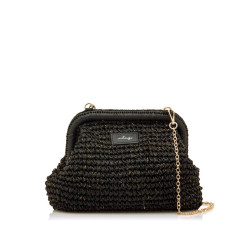 Bossa Mustang leva negre estil clutch de ràfia - Querol online