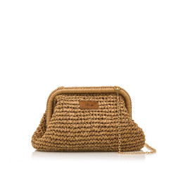 Bolso Mustang leva marrón estilo clutch de ráfia - Querol online