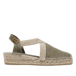 Alpargatas planas TONI PONS verdi verdes con tiras cruzadas elásticas