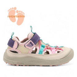 sandalias Gioseppo hodgdon rosas con detalles azules y lilas respetuosas