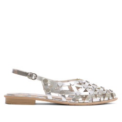 BAILARINA PLANA TACHUELAS PLATA RANIA PORRONET - Querol online