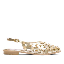 BAILARINAS PLANAS TACHUELAS ORO RANIA PORRONET - Querol online