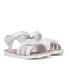 sandalias Chicco crimilla blanca y plateada con estrella