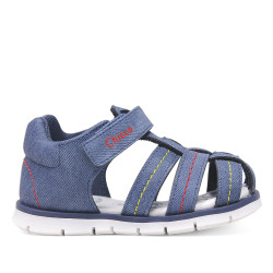 sandalias Chicco ferer azules con costuras en rojo y amarillo - Querol online