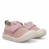 Sabatilles lona Kickers rose clair estil mitjó amb velcro respectuosas
