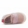Sabatilles lona Kickers rose clair estil mitjó amb velcro respectuosas