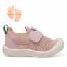 Zapatillas lona Kickers rose clair estilo calcetín con velcro respetuosas