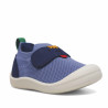 sabatilles lona Kickers blue fonce estil mitjó amb velcro respectuoses