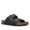Sandalias Walk & Fly negras tipo bio con doble pala con hebillas