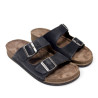 Sandalias Walk & Fly negras tipo bio con doble pala con hebillas
