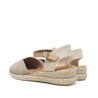 Alpargatas planas Redlove beige de serraje con pulsera marrón y suela de esparto