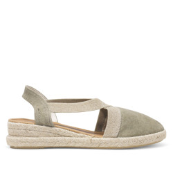 Alpargatas planas Redlove kakis textiles con tiras elásticas - Querol online