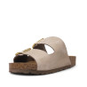 Sandalias planas Yokono jerba beige con hebillas doradas tipo bio