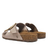 Sandalias planas Yokono jerba beige con hebillas doradas tipo bio