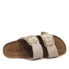 Sandalias planas Yokono jerba beige con hebillas doradas tipo bio