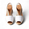 Alpargatas planas TONI PONS etna blancas de piel con elásticos