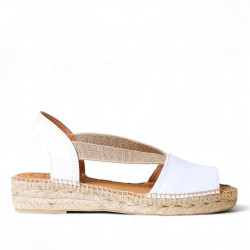 Espardenyes planes TONI PONS etna blanca de pell amb elàstics