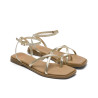 Sandàlies planes Porronet valentina daurades de pell amb tires fines creuades