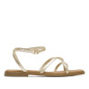 Sandàlies planes Porronet valentina daurades de pell amb tires fines creuades