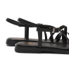 Sandalias planas Porronet verona negras de piel con tiras cruzadas